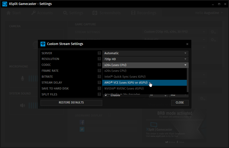 xsplit download file size