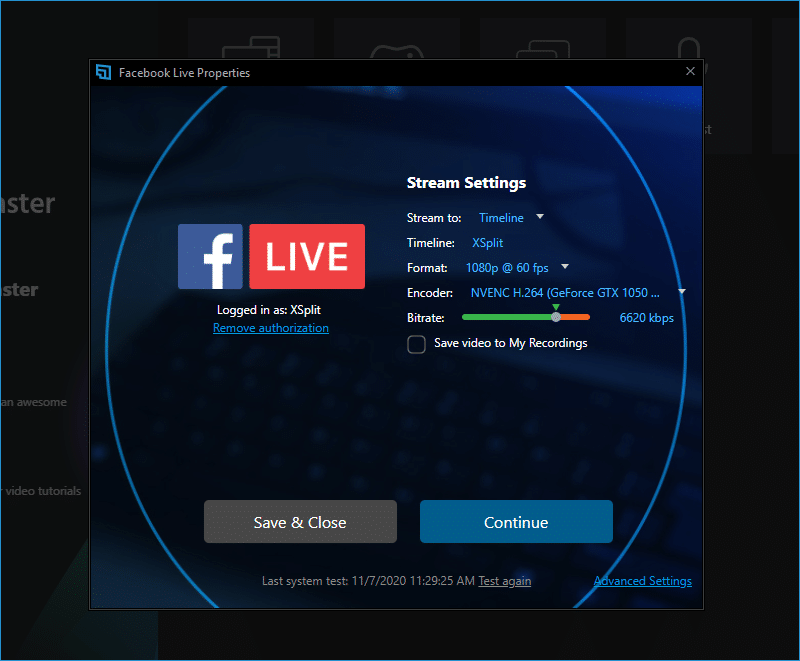 Facebook Live stream settings, such as where it will be streamed and the bitrate, can be changed before going live.
