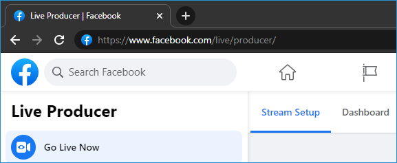 Facebook Live Producer as shown in browser