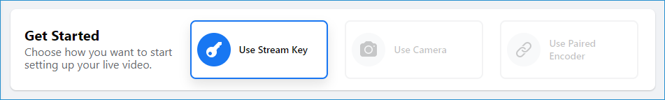 Use Stream key option highlighted 