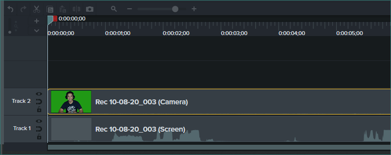 VCam camera recording on Camtasia