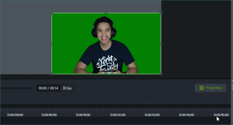 Use the eyedropper tool to select your VCam solid color background