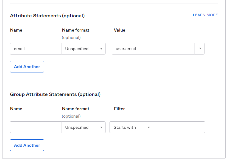 OKTA&apos;s Attribute statements setup