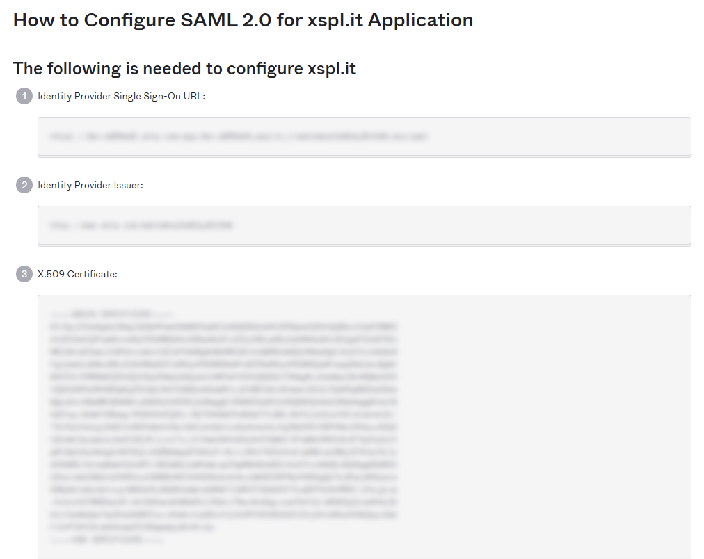 SAML 2.0 xspl.it App configuration steps