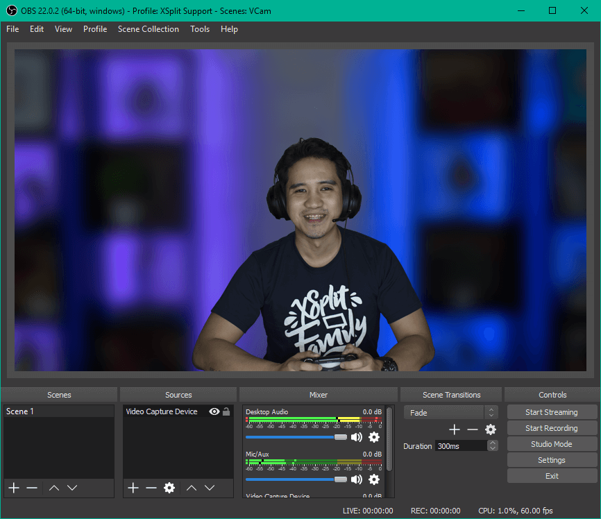 XSplit VCam appearing as a source in OBS&apos;s scene