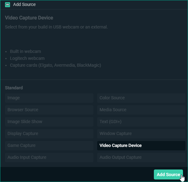 The Add Source button highlighted in Streamlabs&apos; Add Source