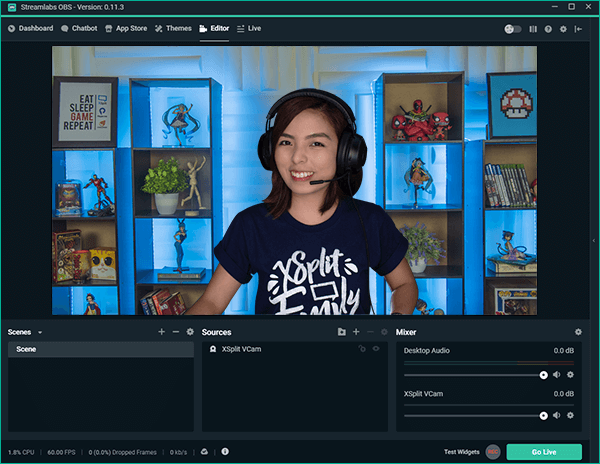 XSplit VCam showing as a source in Streamlabs&apos; Scene