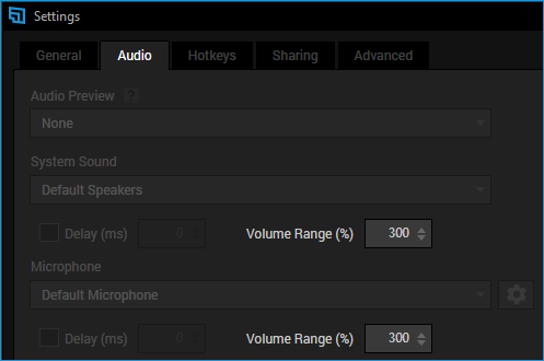 Setting the volume range to 300 percent in Tools > Settings > Audio