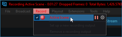 Highlighting an Active Scene with an active recording to stop the recording