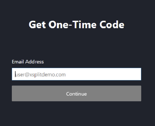 XSplit sign in - email entry popup