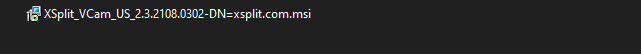 XSplit VCam Installer file with full file name