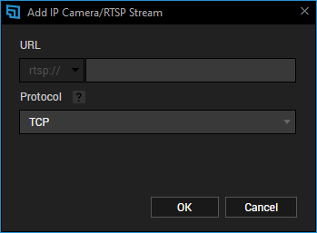 Add IP Camera/RTSP Stream window