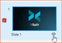 XPT clicking the hide slide icon
