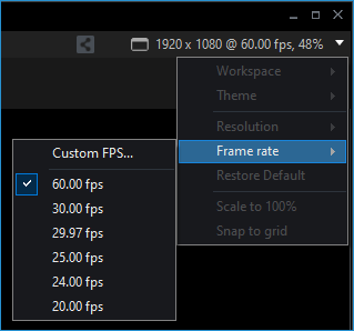 XBC Stage's Resolution set to 60fps