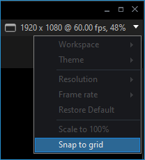 XBC Stage's Snap to grid highlighted