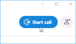 Start call button in Skype