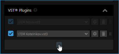 The plus icon adds another VST3 plugin.