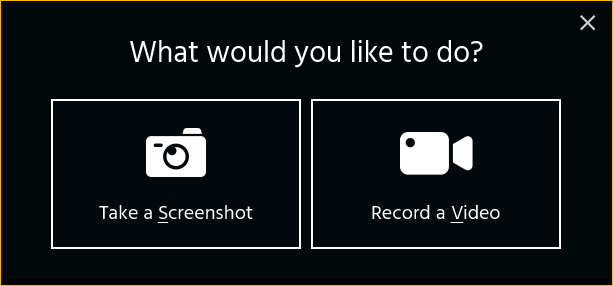 XCT option to screenshot or record a video