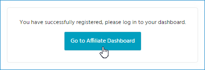 XSplit Affiliate Program - Successful Registration message