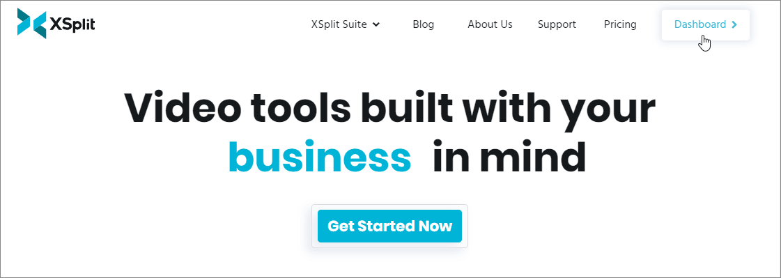 XSplit Dashboard button - XSplit Website