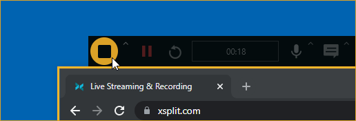 XCT stop recording option