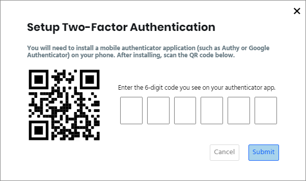 Setting up Two-Factor Authentication (2FA)