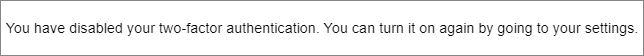 2FA successfully disabled