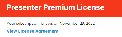 XSplit Dashboard - Billing Tab - XPT Premium license renewal date