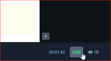 Clicking the Live button will allow users to Copy stream URL anytime