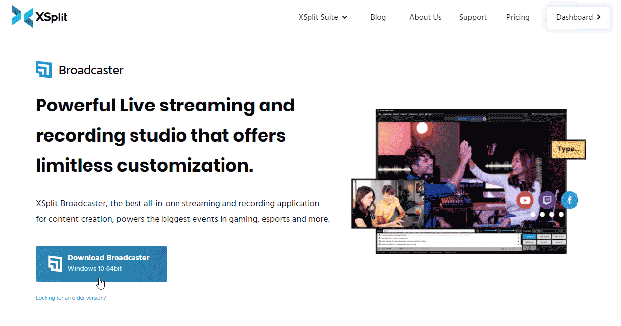 XSplit Broadcaster download page