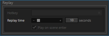Replay source properties replay time set to 10 seconds