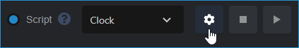 The gear icon (settings) next to a script option in the Text Source properties
