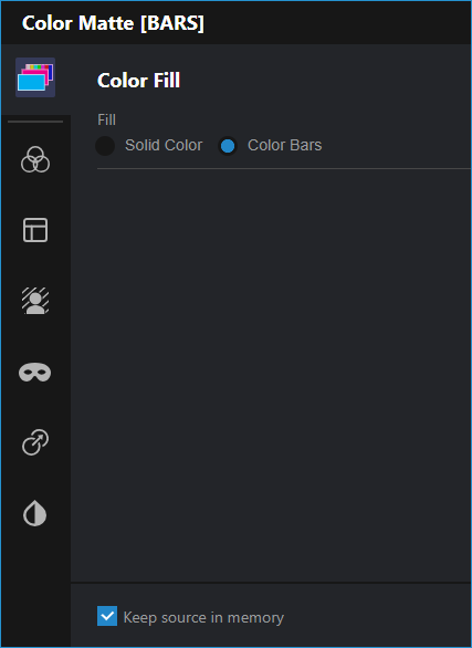 Color Matte - Color Bars Settings