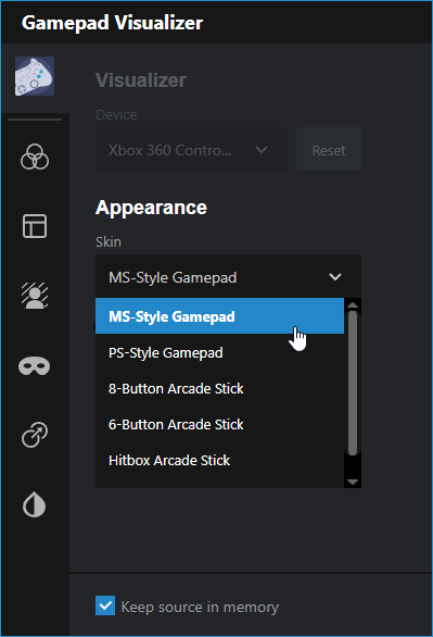 Gamepad Visualizer - With Skin set to MS-Style Gamepad